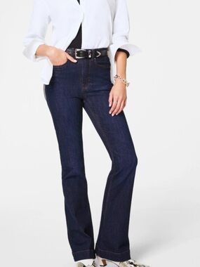 Spanx denim flare pull on jeans size L